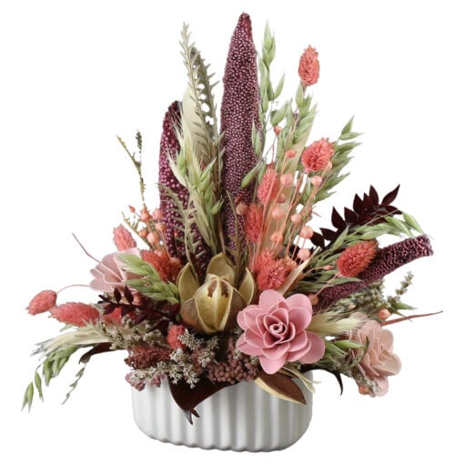 Aranjament floral cu plante uscate 28 CM