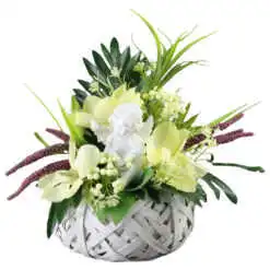 Aranjament floral pentru cimitir cu ingeras 30 CM