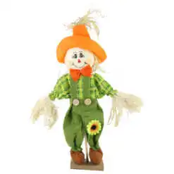 Decor toamna Sperietoare din paie si textil 44 CM