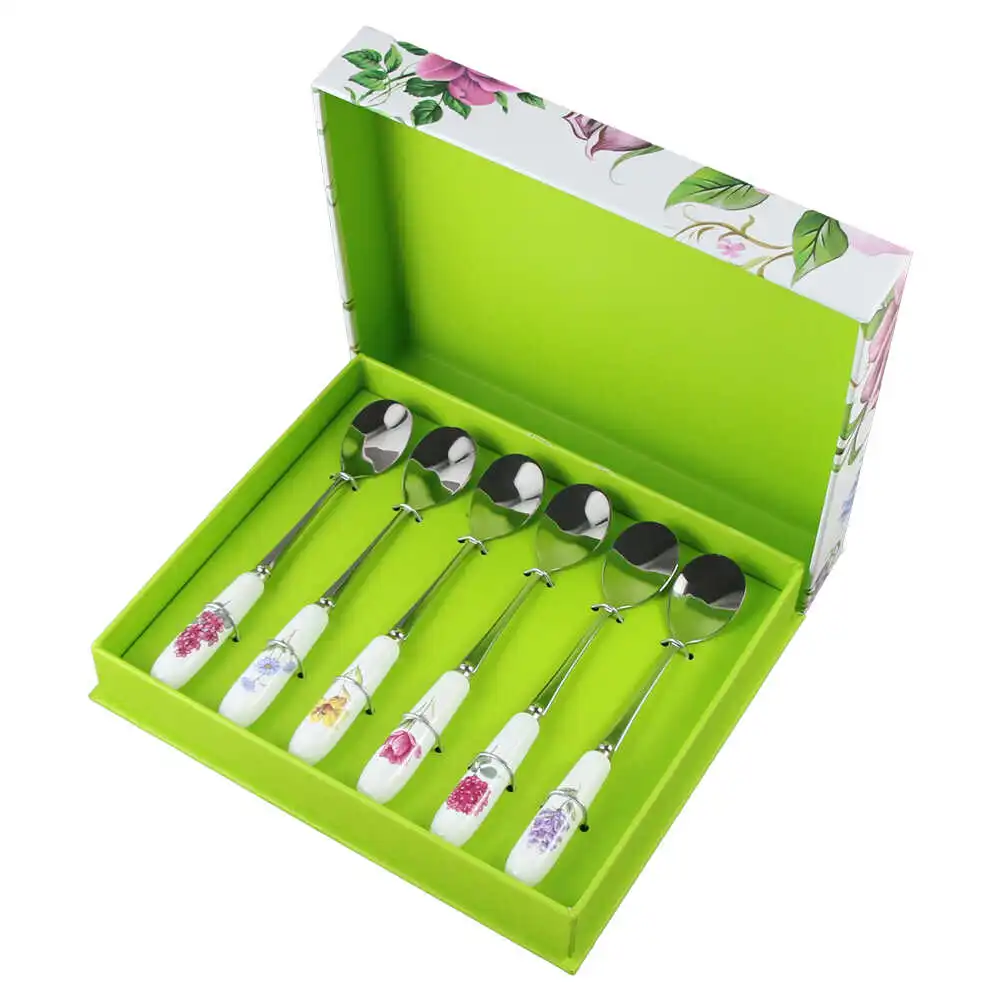 Set 6 lingurite tort cu maner din ceramica Set 6 lingurite tort cu maner din ceramica