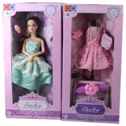 Papusa cu accesorii Lucky 3+