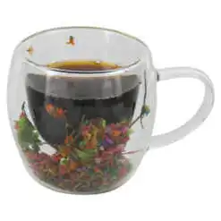 Cana de sticla cu pereti dubli 150 ml