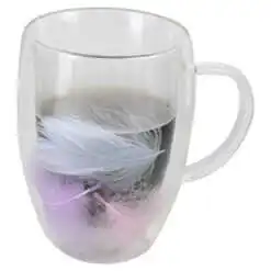 Cana de sticla cu pereti dubli 300 ml