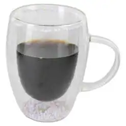 Cana de sticla cu pereti dubli 300 ml