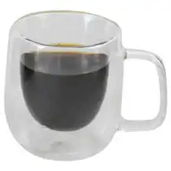 Cana de sticla cu pereti dubli 200 ml