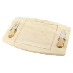 Set servire branzeturi cu tava din lemn si 2 cutite