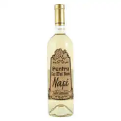 Vin alb 750 ml "Nasi pentru o zi...." cu eticheta personalizata din pluta