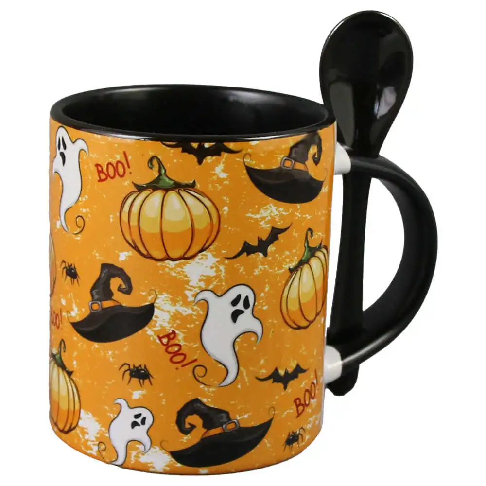 Cana ceramica cu lingurita Halloween Cana ceramica cu lingurita Halloween