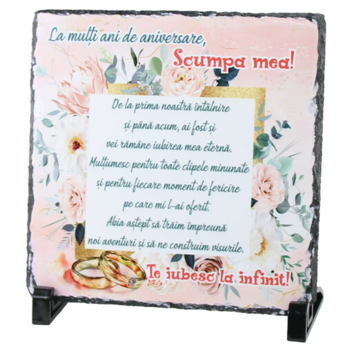 Placa ardezie "La multi ani de aniversare