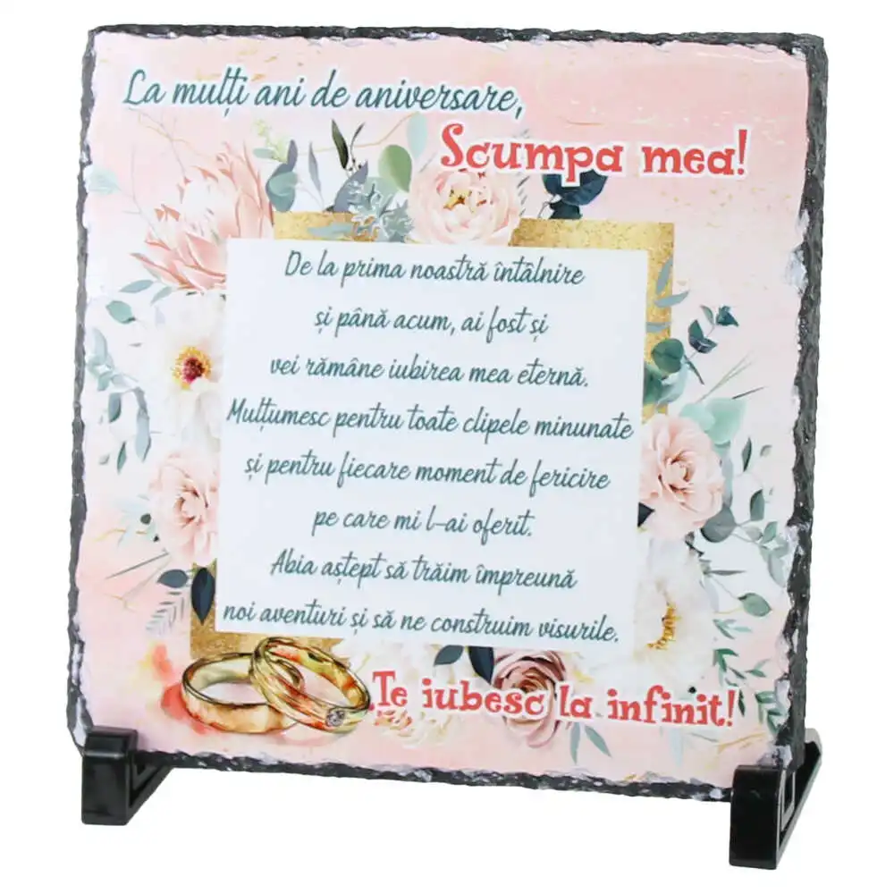 Placa ardezie "La multi ani de aniversare