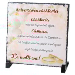 Placa ardezie "Aniversarea Casatoriei..." 19x19 CM