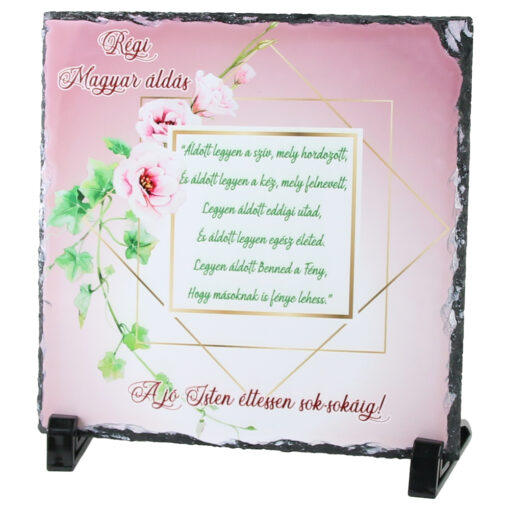 Placa ardezie "Regi Magyar Aldas..." 19x19 CM