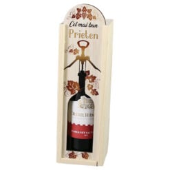 Cutie din lemn cu o sticla vin 187 ml