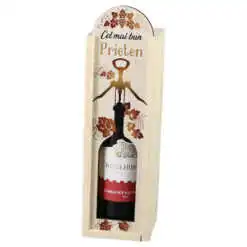 Cutie din lemn cu sticla de vin 187 ml "Cel mai bun Prieten" 7 x 24 cm