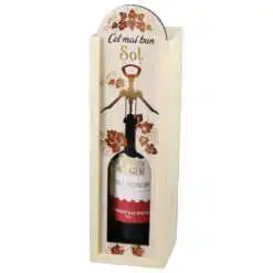 Cutie din lemn cu sticla de vin 187 ml "Cel mai bun Sot" 7 x 24 cm