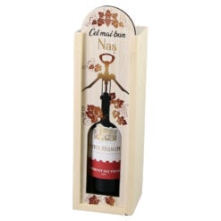 Cutie din lemn cu o sticla vin 187 ml