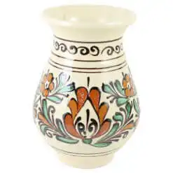 Vaza ceramica de Corund pictat cu motive traditionale