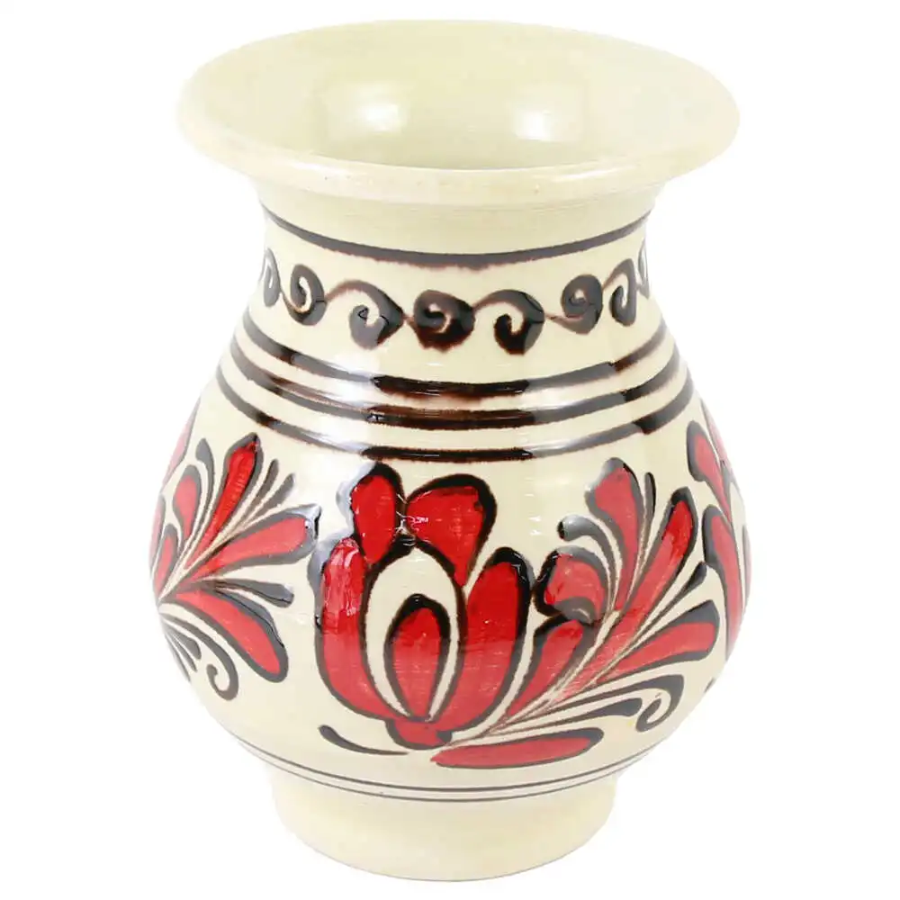 Vaza ceramica de Corund pictat cu motive traditionale Vaza ceramica de Corund pictat cu motive traditionale