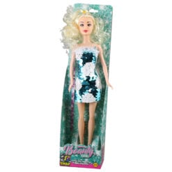 Papusa Beauty Girl cu rochita paiete reversibile