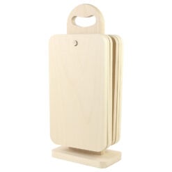 Set 6 tocatoare din lemn cu suport 14x33 CM