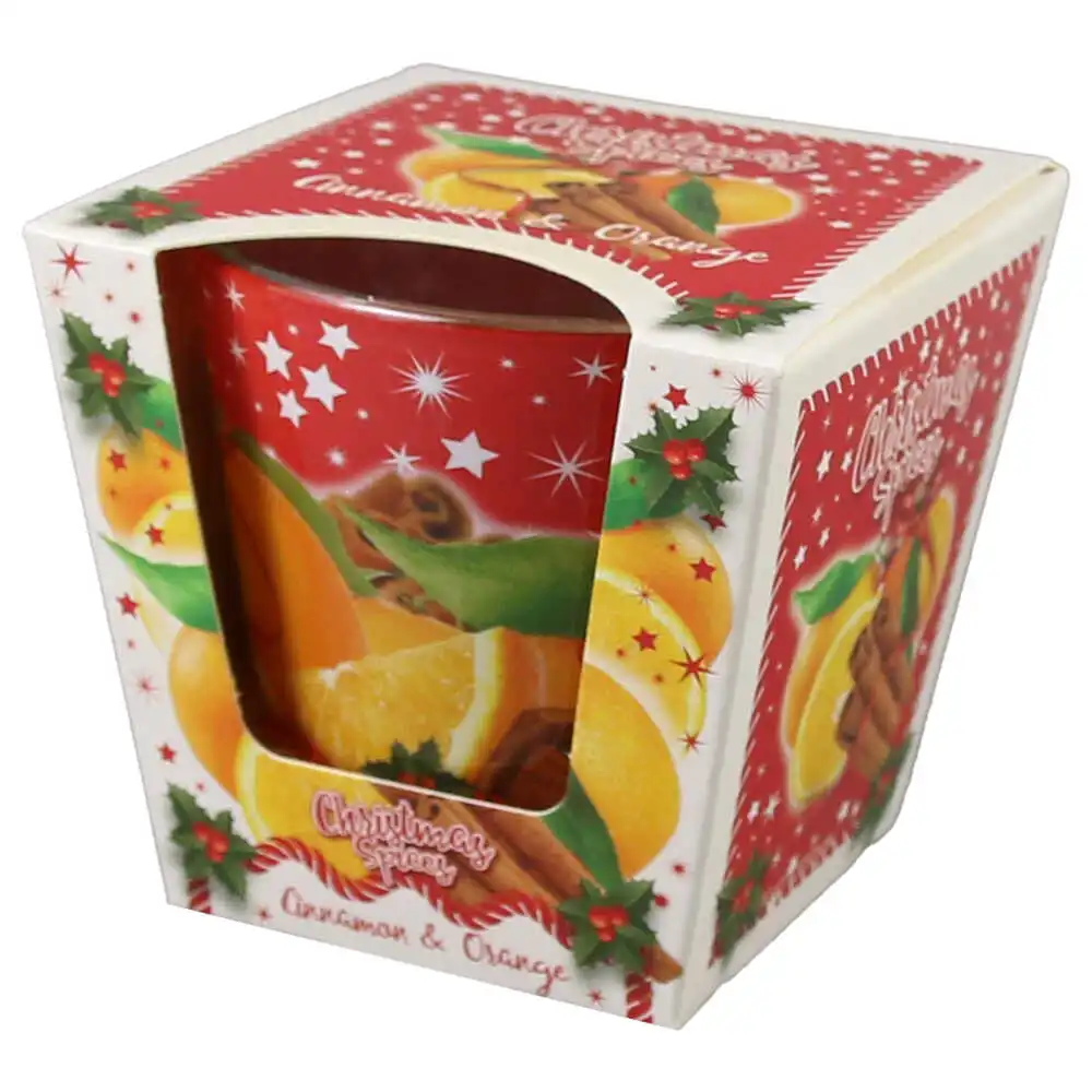 Lumanare de Craciun parfumata in pahar 115 gr Lumanare de Craciun parfumata in pahar 115 gr