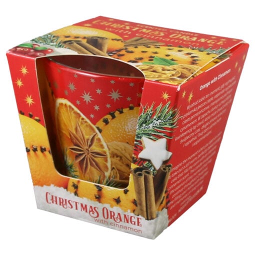 Lumanare de Craciun parfumata in pahar 115 gr