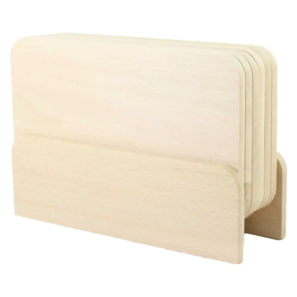 Set 6 tocatoare din lemn cu suport 24x16 CM Set 6 tocatoare din lemn cu suport 24x16 CM