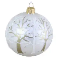 Glob pentru brad din sticla cu glitter 8 CM - Design Copac