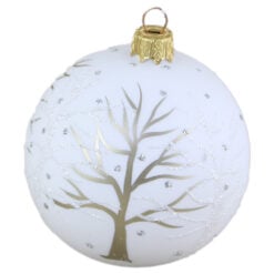 Glob pentru brad din sticla cu glitter 8 CM - Design Copac