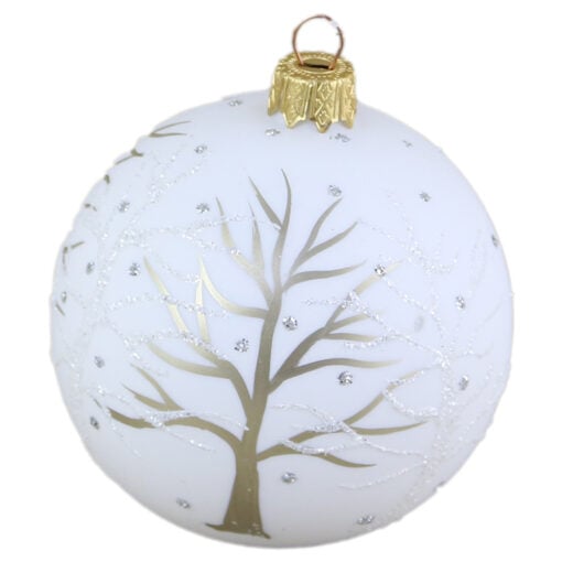 Glob pentru brad din sticla cu glitter 8 CM - Design Copac