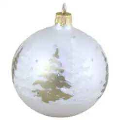 Glob pentru brad din sticla cu glitter 8 CM - Design Copac