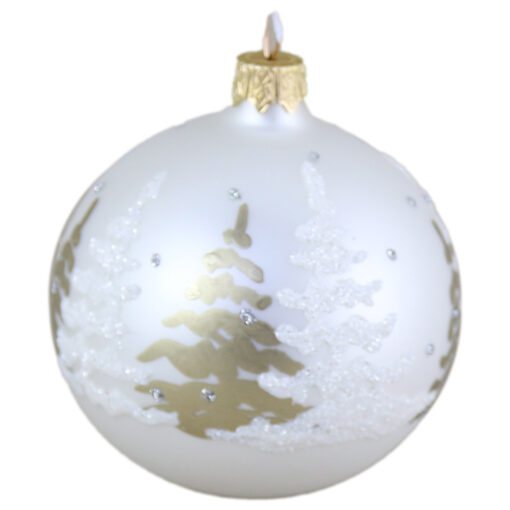 Glob pentru brad din sticla cu glitter 8 CM - Design Copac