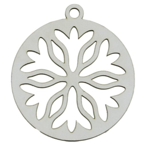 Ornament de brad din lemn 8x9 CM - Fulg de zapada
