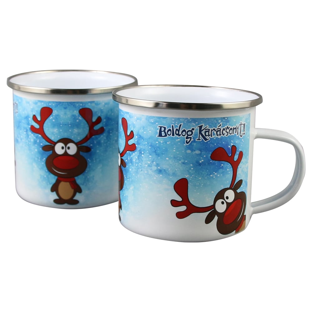 Cana metalica emailata "Boldog Karacsonyt" 300 ml Cana metalica emailata "Boldog Karacsonyt" 300 ml
