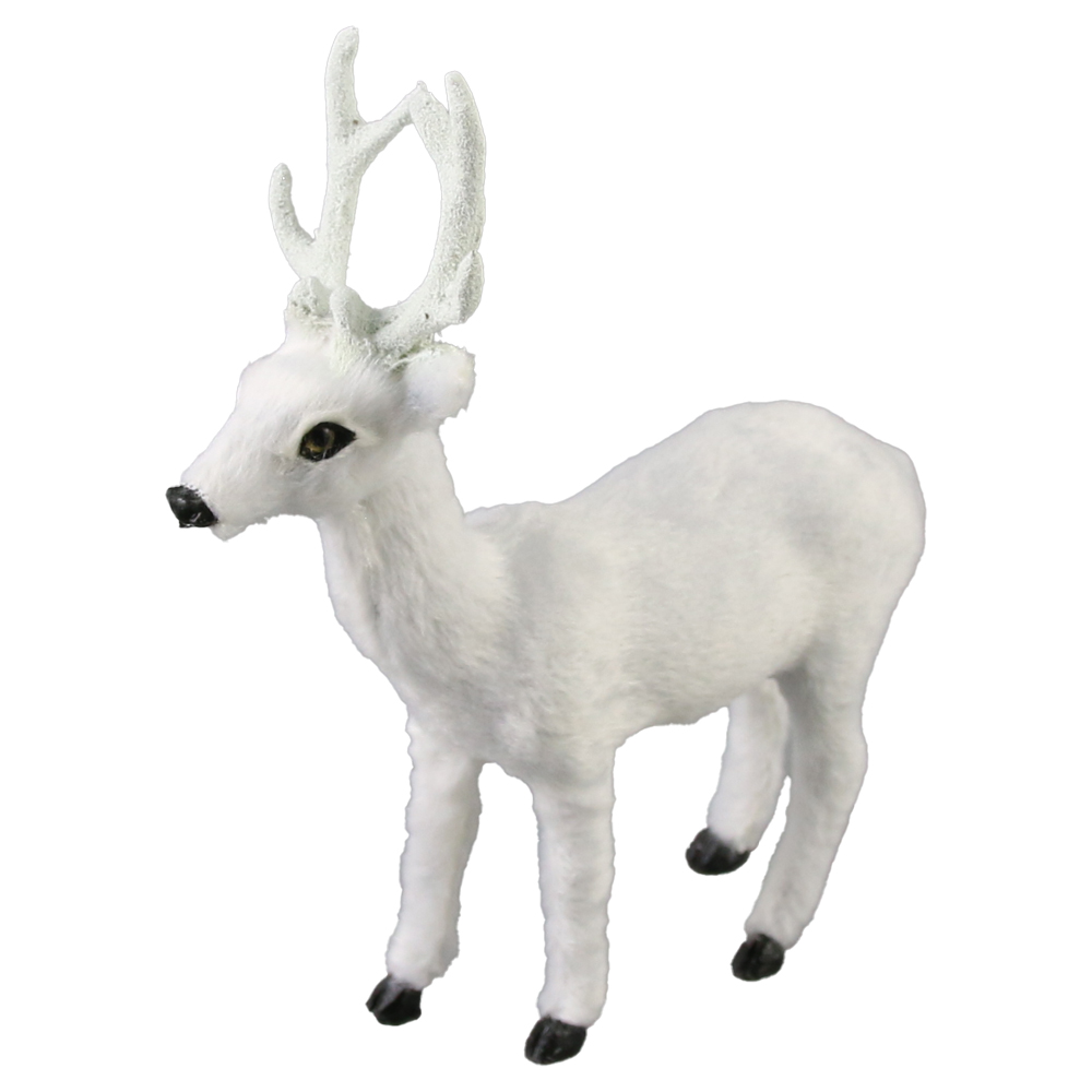 Figurina Craciun Caprioara din plastic alb 15 CM Figurina Craciun Caprioara din plastic alb 15 CM