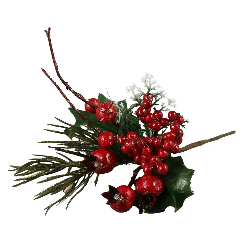 Pick creanga cu bobite rosii 22 CM Pick creanga cu bobite rosii 22 CM