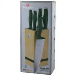 Set 5 cutite cu suport bambus