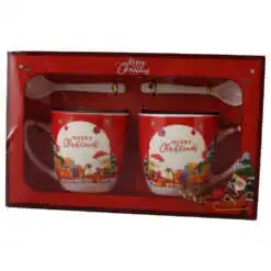 Set 2 cani de Craciun cu lingurite