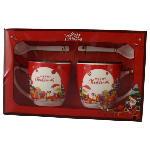 Set 2 cani de Craciun cu lingurite