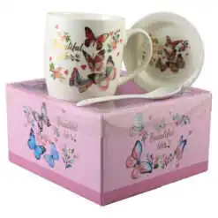 Set cana cu farfurie si lingurita