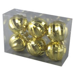 Set 6 globuri aurii pentru brad