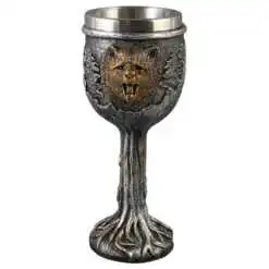 Pocal din metal si rasina Urs 8x18 CM