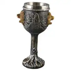 Pocal din metal si rasina Urs 8x18 CM