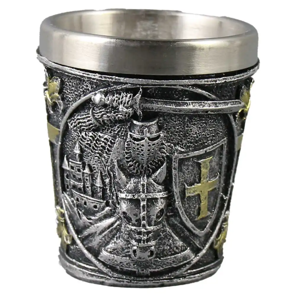 Pahar shot din metal si rasina Cavaler 5x6 CM