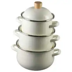 Set 3 cratite emailate cu capac