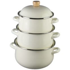 Set 3 cratite emailate cu capac