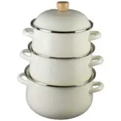 Set 3 cratite emailate cu capac