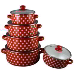 Set 5 cratite emailate cu capac