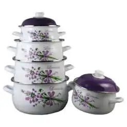 Set 5 cratite emailate cu capac