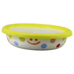 Bol emailat cu capac din plastic
